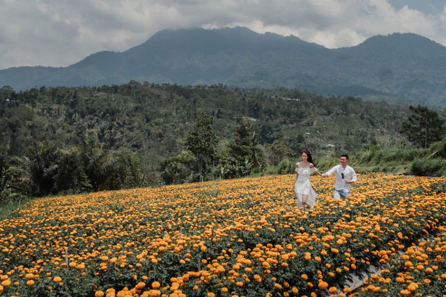 B&R: Pre-wedding photoshoot at Mount Batur Pinggan, Kintamani Lava Field, flower field and Mengening Beach by Hendra on OneThreeOneFour 15