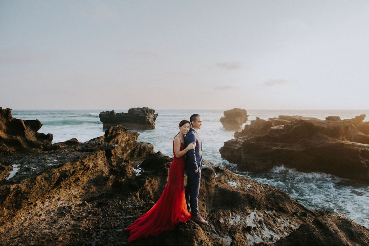 Bali Prewedding Photoshoot At Pinggan Village, Marigold Fields, Blangsinga Waterfalls And Mengening Beach by Cahya on OneThreeOneFour 37