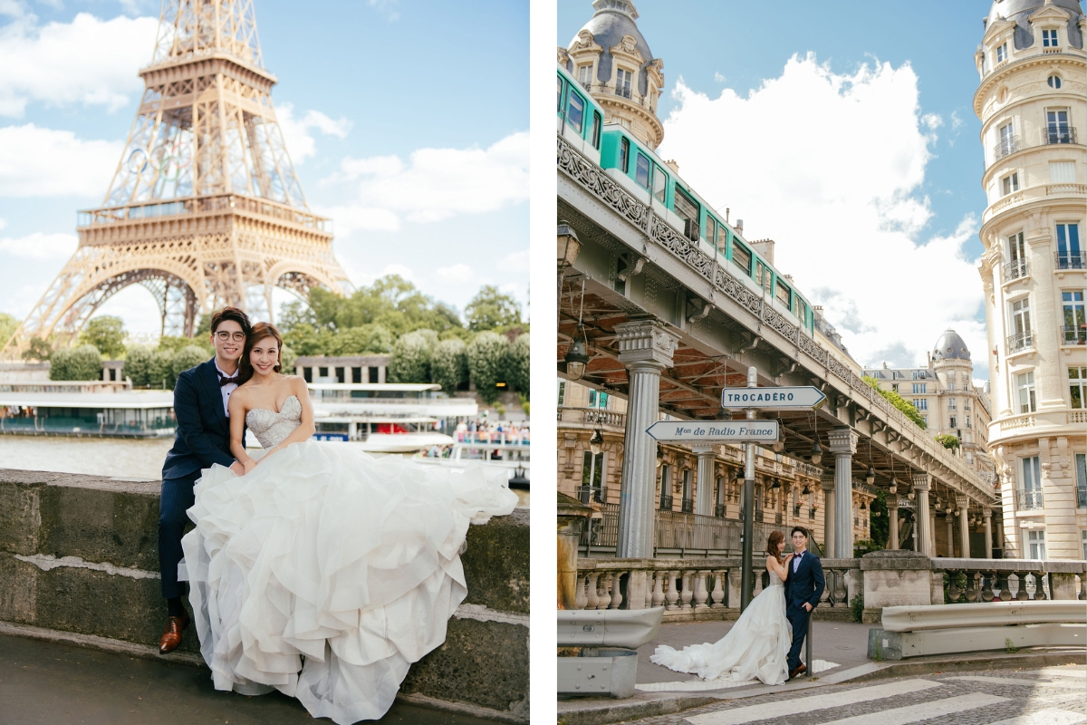 Paris Pre-Wedding Photoshoot with Avenue de Camoens, Port Debily, Bir Hakeim, Tuileries Garden, Louvre Pyramid, Palais Royal, and a Parisian Cafe. by Arnel on OneThreeOneFour 2