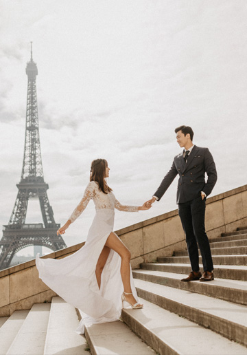 Paris Pre-Wedding Photoshoot for Singapore Couple Around The Eiffel Tower 