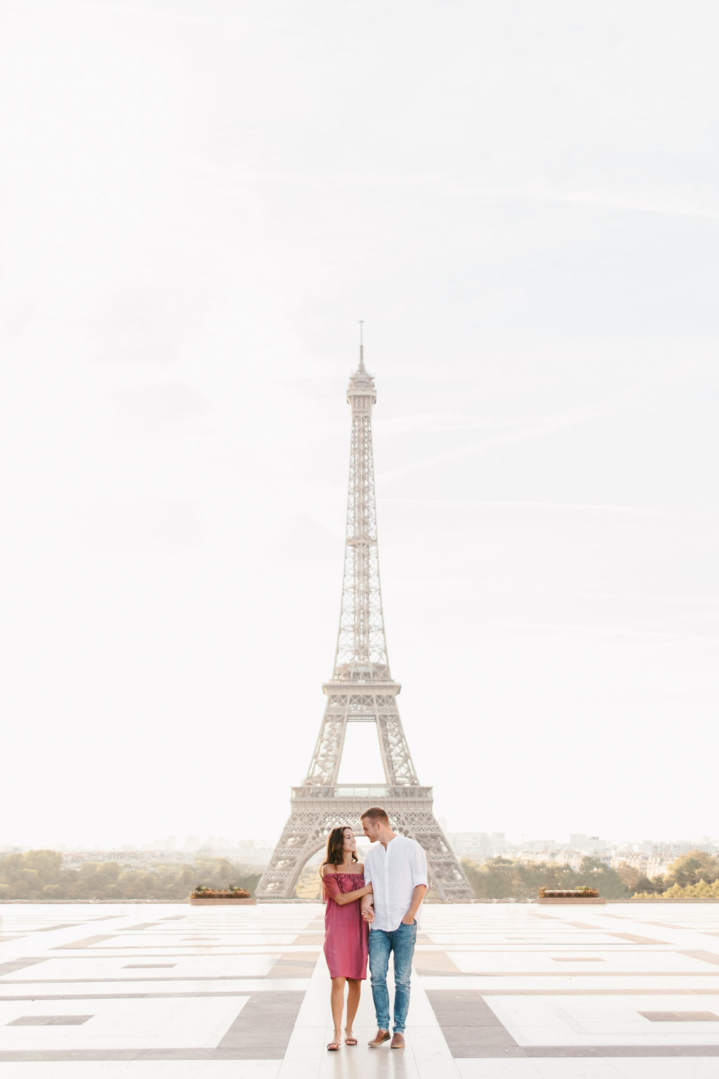 Engagement Photos in Paris' Trocadero With a Stunning View of Eiffel Tower by Celine on OneThreeOneFour 1