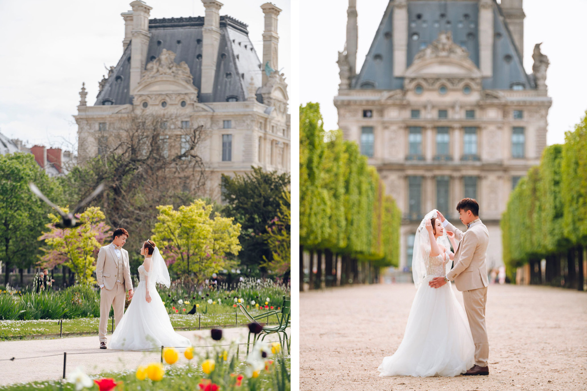 Eternal Love in Paris: Pre-Wedding Photoshoot for Hong Kong Couple | Eiffel Tower, Trocadero, Café, Louvre, Alexandre III Bridge by Arnel on OneThreeOneFour 15