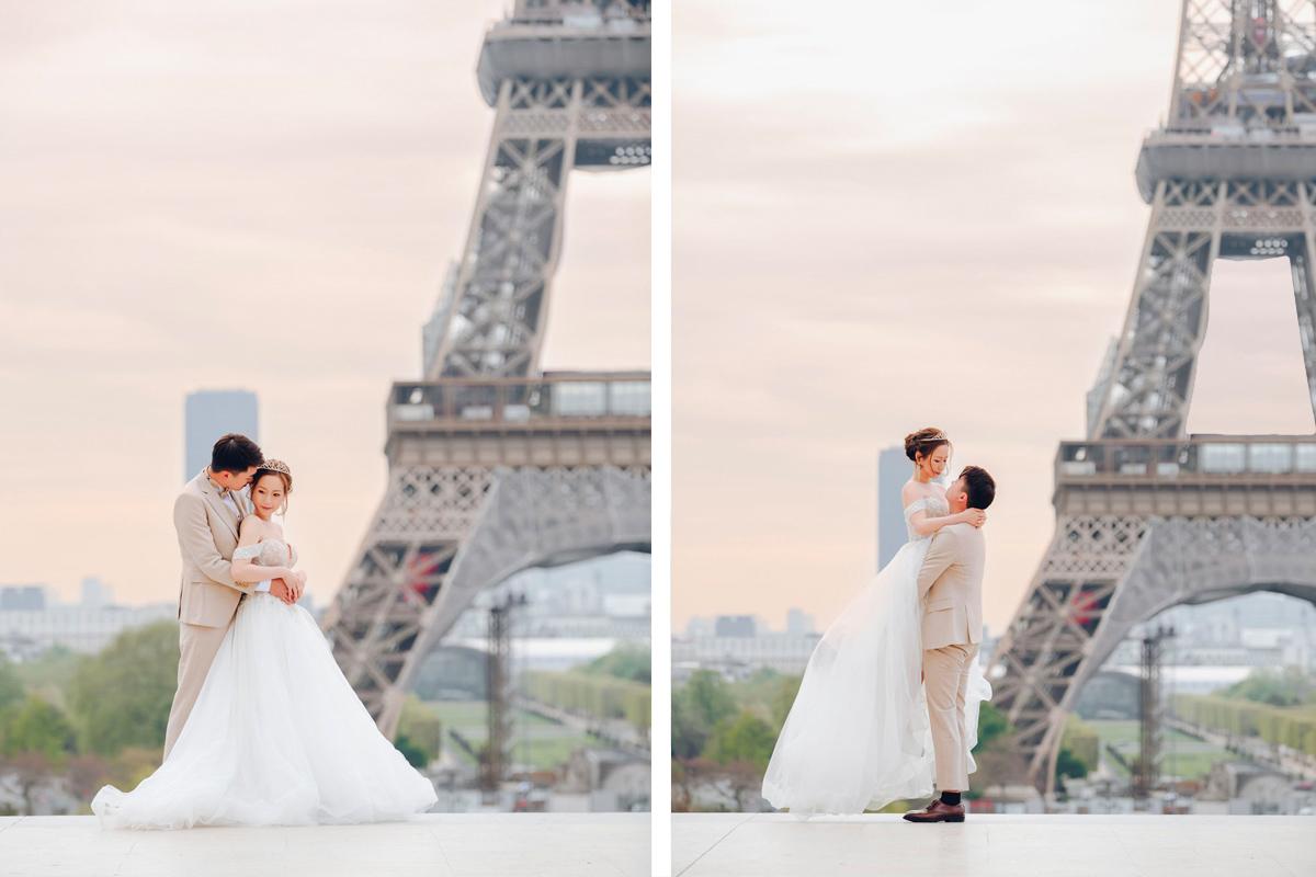 Eternal Love in Paris: Pre-Wedding Photoshoot for Hong Kong Couple | Eiffel Tower, Trocadero, Café, Louvre, Alexandre III Bridge by Arnel on OneThreeOneFour 3