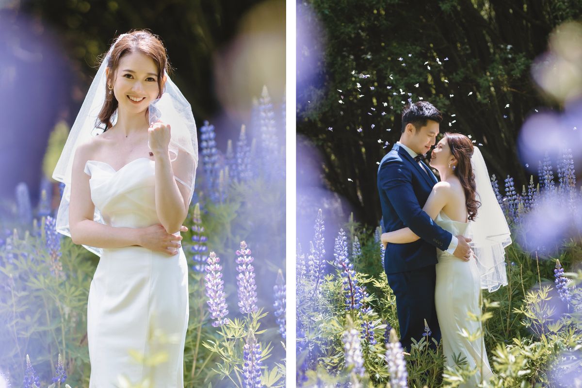 Enchanting New Zealand Summer Pre-Wedding Photoshoot Lupin Season Twin Peak by Fei on OneThreeOneFour 17